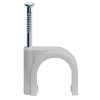 Скоба пластиковая с гвоздем круглая Navigator СПК 7 (50шт.) картинка